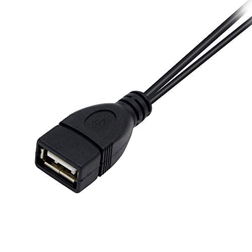 YOUCHENG 30cm USB 2.0A Female to Dual A Male Y Hub Adapter Cable for Computers and Mobile Phones - Data Transmission on One Port (2-Pack)