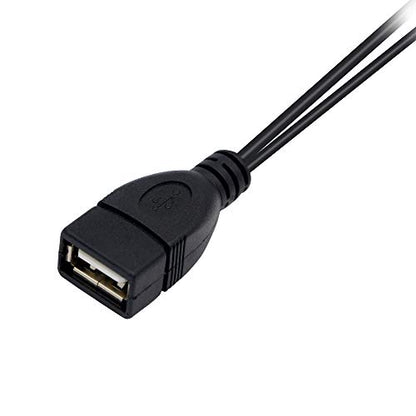 YOUCHENG 30cm USB 2.0A Female to Dual A Male Y Hub Adapter Cable for Computers and Mobile Phones - Data Transmission on One Port (2-Pack)