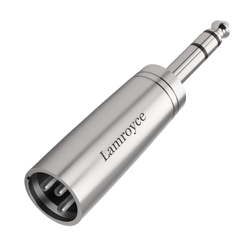 1/4 Inch (6.35mm) to XLR Adapter, 1/4" 6.35mm TRS Stereo Male to 3-Pin XLR Male Balanced Mic Audio Converter Connector for Microphone Preamp, Mixer, Speaker, Amplifiers, Audio Interface - color: 6.35mm TRS Male to XLR Male, size: 1 Pack