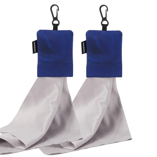 SEIBER Microfiber Eyeglass Cleaning Cloth with Glasses, 2PCS, Blue | 7x7 inch,For Sunglasses, Laptops, Cameras, Screen, With Neoprene Pouch, Self-Closing Bottom - color: Blue-(2pack)