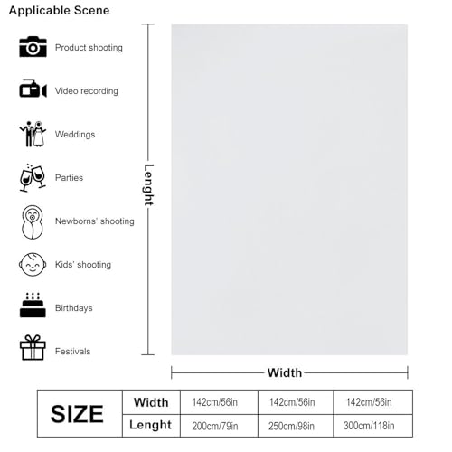 Custom Photography Cloth Design Your Own Photo Logo Text Personalized Backdrops Non-Reflective Non-Penetrating Photoshoot Background Screen Portrait Studio Photobooth Drops 56 X 79 Inches, FBA-White - color: Fba-White, size: 56"×79"