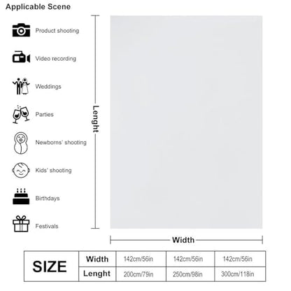 Custom Photography Cloth Design Your Own Photo Logo Text Personalized Backdrops Non-Reflective Non-Penetrating Photoshoot Background Screen Portrait Studio Photobooth Drops 56 X 79 Inches, FBA-White - color: Fba-White, size: 56"×79"