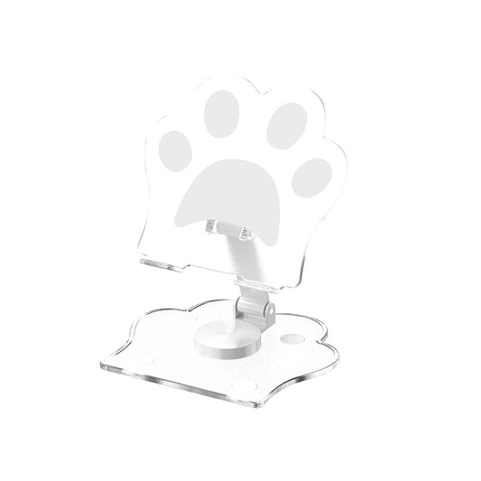 Cute Cat Claw Phone Stand,Portable Desktop Mount Height Adjustable Durable for Desk Recording Video ，Kawaii Paw Holder Compatible for iPad/foriPhone/for Switch/for Kindle (White) - color: White
