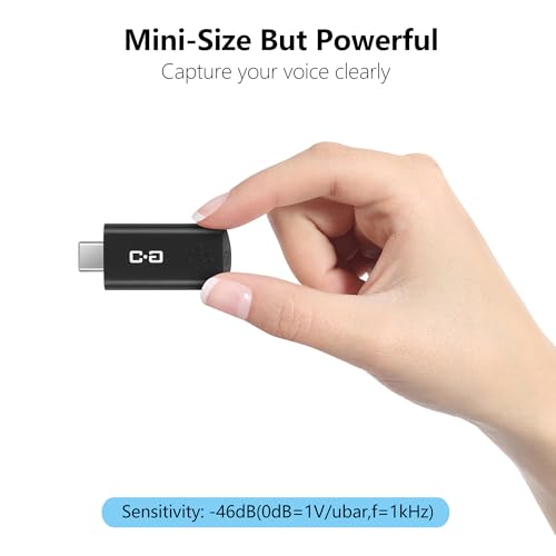 USB C Mini Microphone for Mac mini M4/M4 Pro & MacBook, Plug-and-Play | Compact Condenser Mic with Clear Audio, Portable Design for Work and Study
