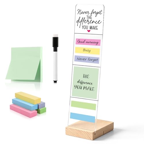 Affrolling Monitor Memo Board with Removable Wooden Base Acrylic Portable Memo Notes Holder Desk Accessories Organizer with 600 Sheets Reminder Notes Office Desk Decor Gift(Inspirational) - style: Inspirational