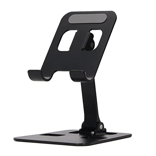 Desk Phone Stand Aluminum Alloy Adjustable Angle Phone Holder Nonslip Silicone Cradle for Smartphone Tablet E Reader Up to 12.9in Watch Video or Make Video Calls