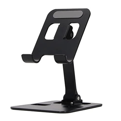 Desk Phone Stand Aluminum Alloy Adjustable Angle Phone Holder Nonslip Silicone Cradle for Smartphone Tablet E Reader Up to 12.9in Watch Video or Make Video Calls