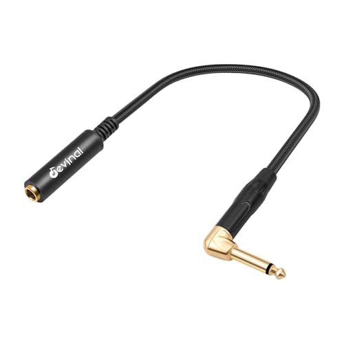 Right Angle 1/4 Inch TS Male to 1/4 Inch TS Female Cable, 6.35mm Mono Connector Patch Extension Adapter Best for V Shape Guitar 1 FT - color: 1 FT 1 pcs