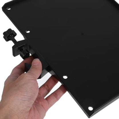 Toddmomy Microphone Stand Tray with Movable Sound Card Holder and Mic Clip, Large 24X17.5Cm Live Streaming Rack for Podcasting and Recording Accessories
