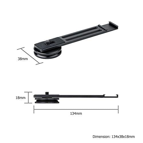 JJC Metal Cold Shoe Extension Mount for Sony RX100 VII A6400 A6100 A6600 | for Canon G7X Mark III EOS M6 Mark II GoPro Hero DJI OSMO Action Camera & Cell Phone to Add Mic, Arca Swiss Type Plate