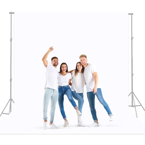 BEIYANG White 10 x 20 Ft Large Screen Backdrop for Photography, Pure White Non-Reflective Fabric Wrinkle Free Photo Background for Zoom Meeting, Game Live Steaming and Photo Studio Shooting Props - color: White, size: 10x20ft