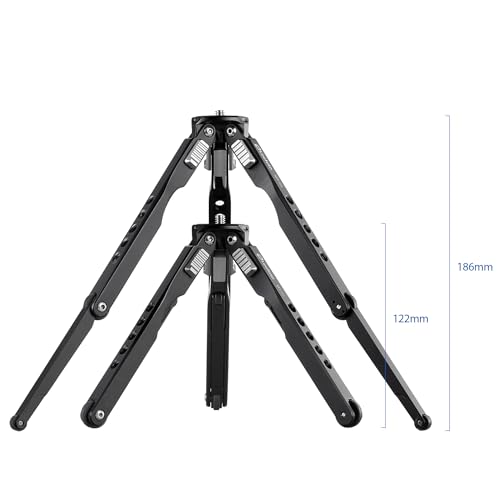 Leofoto MT-03 Tabletop Tripod, Aluminum Mini Tripod, 2 Leg Sections, Foldable Leg, Portable and Compact, 1/4" Mounting Stud and Accessories Thread (MT-03+LH-25) - style: MT-03+LH-25