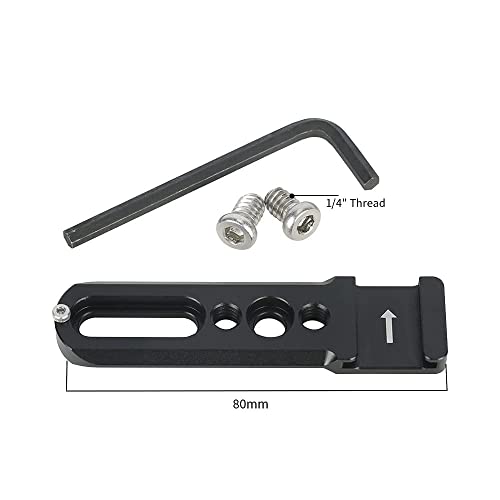 NICEYRIG NATO Rail Cold Shoe Extension Bar with Anti-Off Safety Rail Total 80mm for Camera Cage NATO Clamp Handle