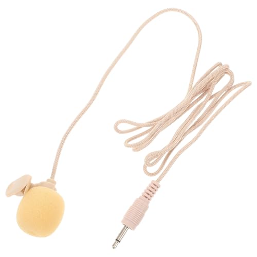 STOBAZA Portable Lapel Microphone Wired Condenser Mini Mic with 3.5mm Plug for PC Laptop Tablet, Skin Tone Wearable Microphone for Video Recording, Vlogging, and Online Meetings