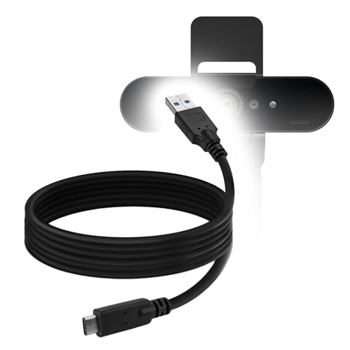 BoxWave Cable Compatible with Logitech 4K Pro Webcam - DirectSync - USB 3.0 A to USB 3.1 Type C, USB C Charge and Sync Cable - 6ft - Black
