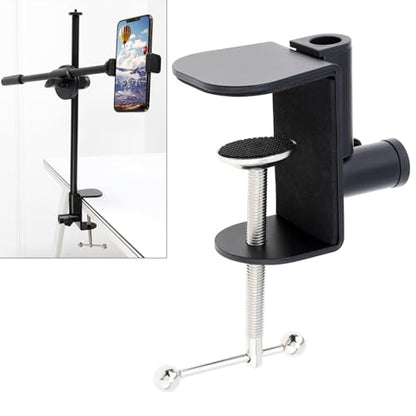 2-IN-1 Large Table Mount Clamp Metal Desk Mic Clamp Holder for Microphone Suspension Boom Scissor Arm Bracket (1)