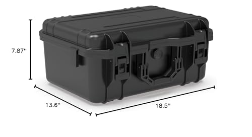 Ant Mag Waterproof Hard Case with Customizable Foam - Large Interior 16.9"x11.4"x7.25" - Heavy Duty Storage & Travel Case for Professional Equipment, Tools, Camera, Drone - style: 16.9*11.4*5.7in/18liter