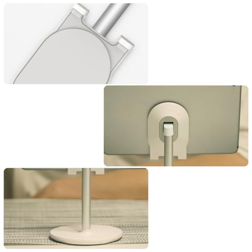 WOONEKY Universal Desktop Phone Stand Bracket for Home and Office Metal Alloy Phone and Tablet Holder Support with Rotatable Base for Live Streaming and Video Calls