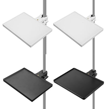 Microphones Sound Card Stand Tray for Music Interfaces Accessories with Strong Clamp Fit for 13-47mm Tube ABS Build - color: White