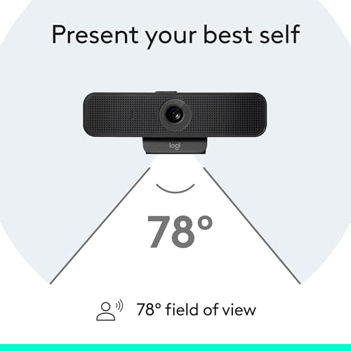 Logitech C925e Business Webcam, HD 1080p/30fps Video, Light Correction, Autofocus, Clear Audio, Privacy Shutter, Works with Microsoft Teams, Google Meet, Skype, WebEx, Cisco - Black