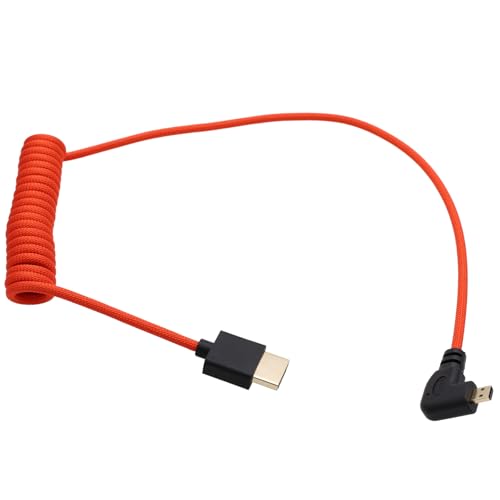 Micro HDMI to HDMI 4K 8K 60p Cable for ATOMOS Ninja V Inferno Canon R6 Mark II R5 C R8 Sony ZVE10 A7C A7R4 A7S2 Panasonic S5 S9 GH4 Camera SmallHD Cine Indie Monitor, Left Angled 50cm
