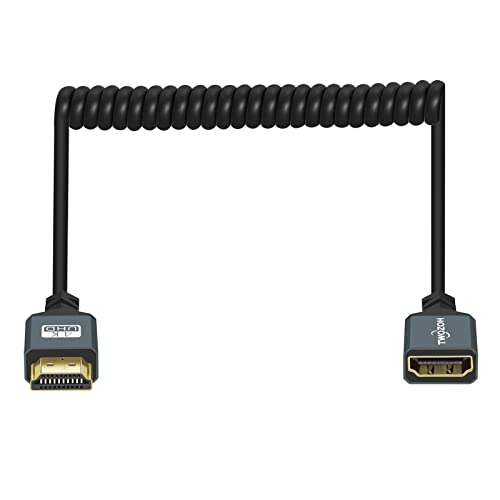 Twozoh HDMI Adapter Coiled Cable, 4K HDMI Extender Cable Extension Cord 2.0(Extend up to 1.5M/5FT) - color: 4K COILED 1-PACK, size: 5 FT