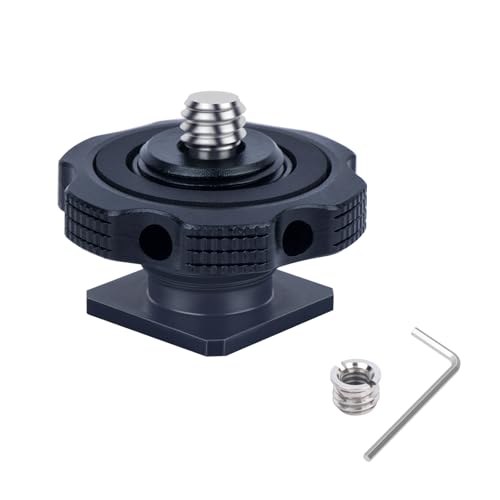 Cold Shoe Adapter with Dual 1/4 & 3/8 Screw Mount – Aluminum Alloy Camera Mount for Tripod, Microphone, LED Light, DSLR – Anti-Scratch Quick Release (62049)