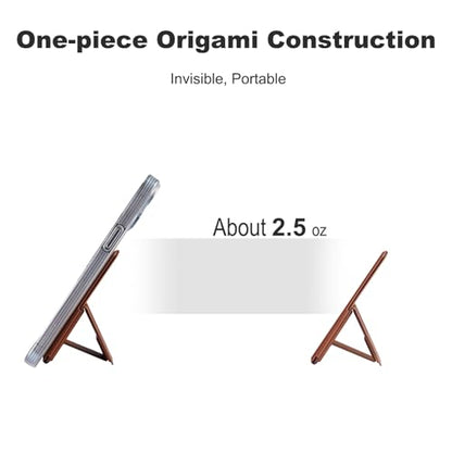 The Magnetic Wallet Stand and Card Holder, The Tripod for iPhone, with Multi - Angle Adjustable Feature, is Compact and Portable, has Strong Magnetic Attraction(Brown) - color: brown