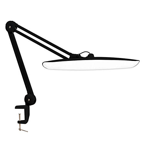 LED Desk Lamp with Clamp,Dimming Task Lamp for Reading Desktop Office Workbench Table Architect Sewing Study Home Craft,Bright 117PCS LEDs,2200 Lumens 20 Inch Metal Swivel Arm Work Lamp(Black) - size: BLACK-NonCCT-Non Protective