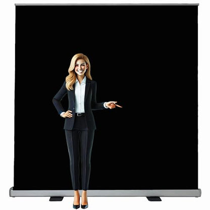 Retractable Backdrop Stand 60"x90" – Premium Plastic Adjustable Banner Frame, Lightweight Foldable Display Stand with Carry Bag for Photography, Trade Shows, Events – 4 Colors (Black / White / Green / Gray) (BLACK) - color: BLACK