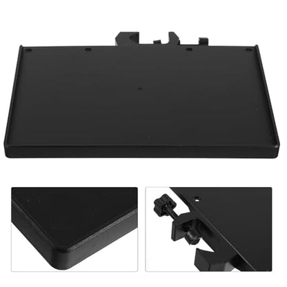 Toddmomy Microphone Stand Tray with Movable Sound Card Holder and Mic Clip, Large 24X17.5Cm Live Streaming Rack for Podcasting and Recording Accessories