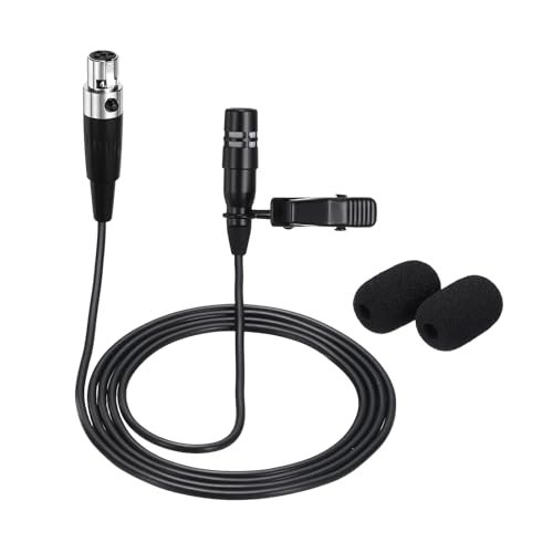 MECCANIXITY Lavalier Lapel Microphone, Mini XLR 4 Pin TA4F Plug Condenser Collar Microphone 1m Wired Unidirectional Condense Mini Lapel Mic for Presenters Musicians Actors - style: Mini XLR 4 Pin TA4F Plug
