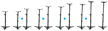 Rockville RVSM5 Pair Studio Monitor Bookshelf Speaker Stands | 33-52" Adjustable Height, Solid Steel, Foam Pad, 50 lbs Capacity, Rubber Feet and Carpet Spikes, Cable Clips - color: Black