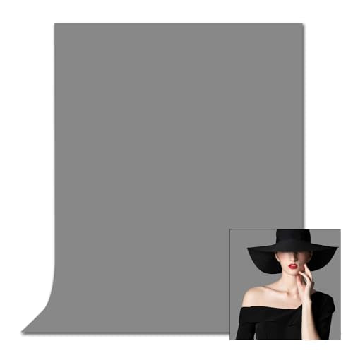 Grey Backdrops for Photography, Photobooth Professional Photo Backdrop Curtains, Studio Portrait Video Teams Photo op Backdrop Solid Color Backdrops for Photography 5x7FT - color: Grey, size: 5x7FT