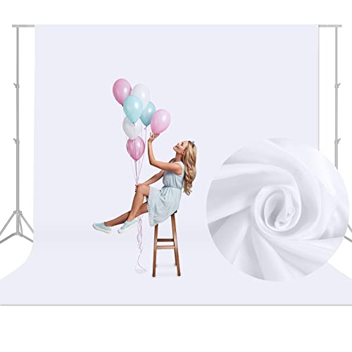 Aimosen 10x10 FT White Backdrop Background for Photography, Large Pure Photo Backdrop Curtain Drapes, High Density Screen Backdrops for Party Portrait Photoshoots Booth Video Studio - color: White