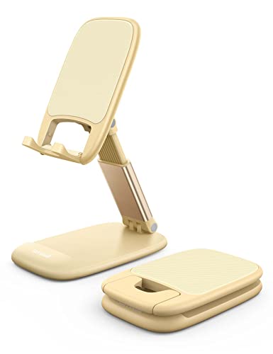 Lamicall Phone Stand for Desk - Telephone Stand Desk Accessories Desktop Office Must Have, Compatible with iPhone 17 16 15 14 13 Pro Max Mini, 12 11 XR X 8 7 6 Plus SE, 4-8'', Yellow - color: Yellow