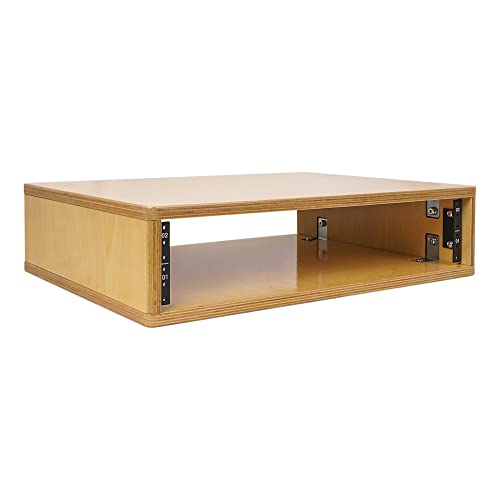 Sound Town DIY 2U Studio Rack with Solid Baltic Birch Plywood, Golden Oak for Recording Room, Home Studio (SDRK-Y2) - color: Golden Oak, size: 2U