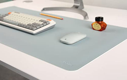 Dual-Sided Leather Desk Pad,Blotter for Laptop Computer,Mouse Pad,Writing,Drawing,Arts and Craft Mat (17"x24", Blue/Silver) - color: Blue/Silver, size: 17"x24"
