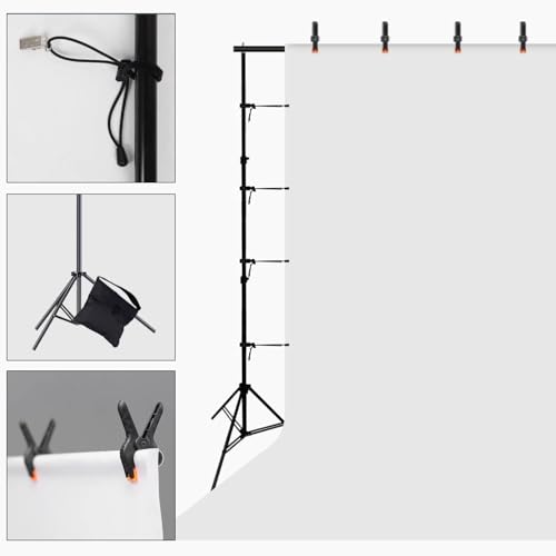 Backdrop Stand 10x7ft(WxH) Photo Studio Background Stand Support System Backdrop Support Kit, for Photography, Advertising Display, Parties Decoration - size: 10x7ft(WxH)