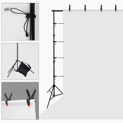 Backdrop Stand 10x7ft(WxH) Photo Studio Background Stand Support System Backdrop Support Kit, for Photography, Advertising Display, Parties Decoration - size: 10x7ft(WxH)