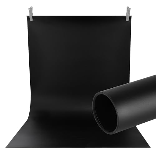 Meking 31.5x59.06 Inch PVC Backdrop, Matte & Reflective Black Background for Photography Reusable Daul-Sided Vinyl Backdrops for Product Photography,Portrait Shoots and Photo Studio - color: Matte and Reflective||BLACK