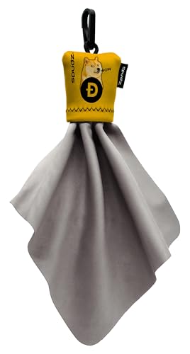 SPUDZ Classic Microfiber Lens Cleaner – Clip-On Pouch, Washable – for Binoculars, Scopes, Glasses, Screens | Classic | Doge Coin, 6 x 6 Inch - color: Doge Coin, size: 6 x 6 Inch