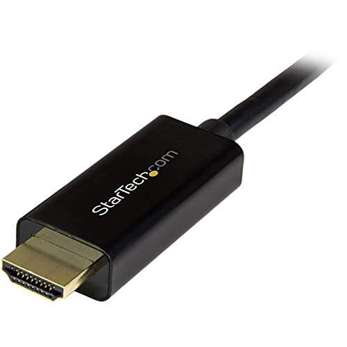 StarTech 6ft DisplayPort to HDMI Cable, 4K30, 1080p60, Passive (DP2HDMM1MB) | 1m, 3840 x 2160, 4K 30Hz Monitor Cable, Passive, Latching DP, DP++ Source, HDMI 1.4, 7.1ch Audio, HDCP 1.4, 1080p60