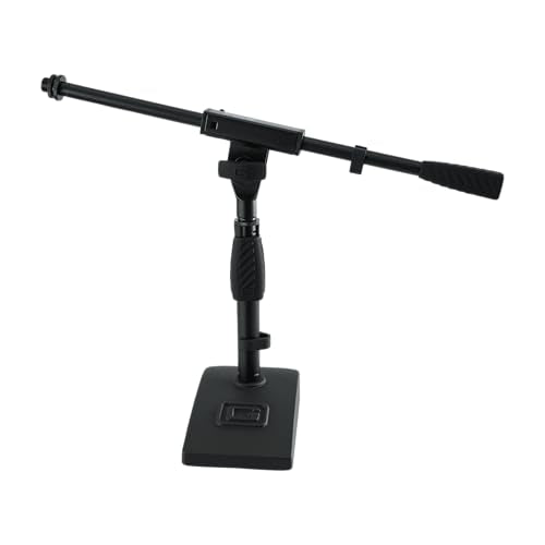 Gator Frameworks Short Weighted Base Desktop Microphone Stand with Boom arm, and Adjustable Height, Base Dimensions - 4.5" X 8" (GFW-MIC-0821) - style: Weighted Base