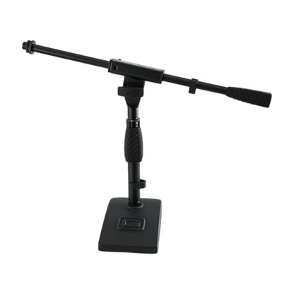 Gator Frameworks Short Weighted Base Desktop Microphone Stand with Boom arm, and Adjustable Height, Base Dimensions - 4.5" X 8" (GFW-MIC-0821) - style: Weighted Base