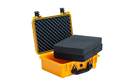 MEIJIA Portable All Weather Waterproof Camera Case With Foam,Fit Use of Drones,Camera,Equipments,Pistols,15.98x12.99x6.85inches - color: Yellow