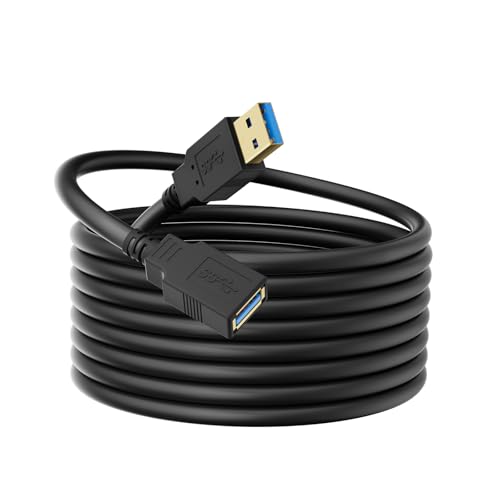 USB 3.0 Extension Cable 15FT, 5Gbps Data Transfer, Male to Female,Enjoy Ultra-Fast Transfer and Convenient Connectivity Compatible with Printers, Cameras，and More Black,15 feet - size: 15FT