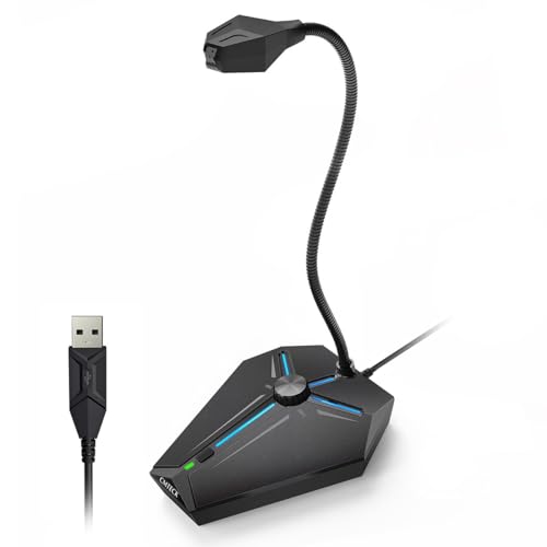 CMTECK Computer Microphone, G006Plus USB Desktop Condenser PC Laptop Mic, Mute Button with LED Indicators, Compatible with Windows/Mac (with Volume Knob) - color: with volume control