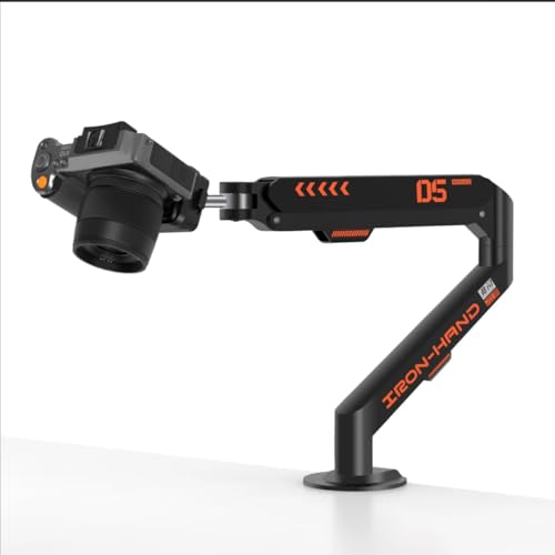 JINRAIKO Overhead Camera Mount with 360° Adjustable Arm & Phone Holder for TikTok Live Streaming Photography Studio Content Creation,Black