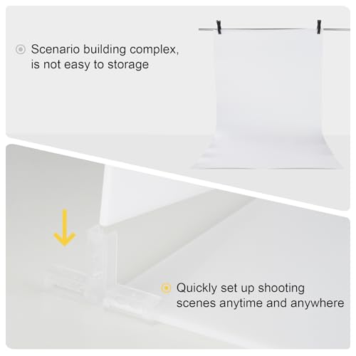 Meking Product Photography Backdrops Dual- Sided Matte and Reflective White Photo Background for Food, Makeup, Jewelry and Other Small Product, 2Pcs 15.7x11.8in Photo Backdrop Boards with 2Pcs Bracket - color: White